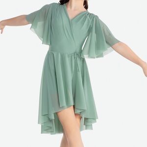 Revolution Sage green lyrical dance be mesh dress LEAVE THE LIGHT ON RC22724 MC